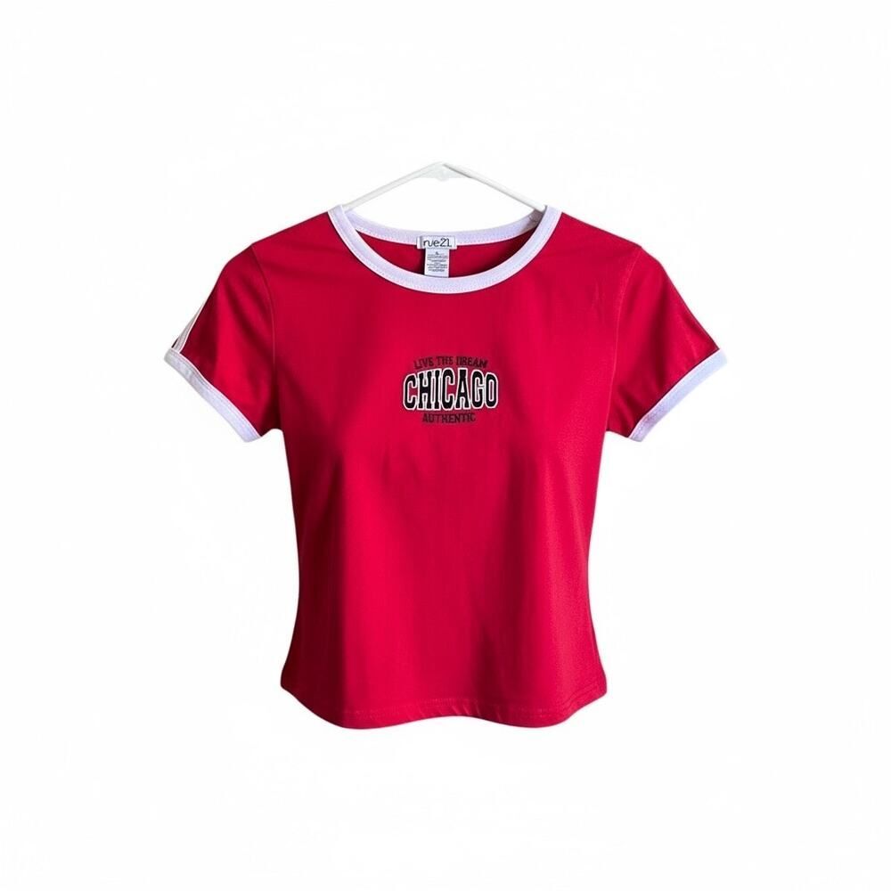 Rue 21 Chicago ringer T crop top juniors medium